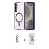 MARSİLYAN™- Galaxy S23 Plus Kılıf Nova Işık Özel Seri - Siyah Mat Seramik Nano Ekran Koruyucu + Metal Kamera Lens - KI