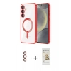 MARSİLYAN™- Galaxy S23 Plus Kılıf Nova Işık Özel Seri - Siyah Mat Seramik Nano Ekran Koruyucu + Metal Kamera Lens - KI