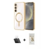 MARSİLYAN™- Galaxy S23 Plus Kılıf Nova Işık Özel Seri - Siyah Mat Seramik Nano Ekran Koruyucu + Kamera Lens Koruma Cam - SF