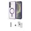 MARSİLYAN™- Galaxy S23 Plus Kılıf Nova Işık Özel Seri - Siyah Seramik Nano Ekran Koruyucu + Metal Kamera Lens - KI