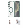 MARSİLYAN™- Galaxy S23 Plus Kılıf Nova Işık Özel Seri - Siyah Seramik Nano Ekran Koruyucu + Metal Kamera Lens - KI
