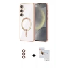 MARSİLYAN™- Galaxy S23 Plus Kılıf Nova Işık Özel Seri - Siyah Seramik Nano Ekran Koruyucu + Metal Kamera Lens - KI