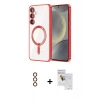 MARSİLYAN™- Galaxy S23 Plus Kılıf Nova Işık Özel Seri - Siyah Seramik Nano Ekran Koruyucu + Metal Kamera Lens - KI