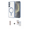 MARSİLYAN™- Galaxy S23 Plus Kılıf Nova Işık Özel Seri - Siyah Seramik Nano Ekran Koruyucu + Metal Kamera Lens - KI