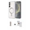 MARSİLYAN™- Galaxy S23 Plus Kılıf Nova Işık Özel Seri - Siyah Seramik Nano Ekran Koruyucu + Metal Kamera Lens - KI