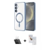 MARSİLYAN™- Galaxy S23 Plus Kılıf Nova Işık Özel Seri - Siyah Seramik Nano Ekran Koruyucu + Şeffaf Kamera Lens Koruma Cam