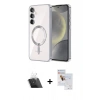 MARSİLYAN™- Galaxy S23 Plus Kılıf Nova Işık Özel Seri - Siyah Seramik Nano Ekran Koruyucu + Şeffaf Kamera Lens Koruma Cam