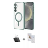 MARSİLYAN™- Galaxy S23 Plus Kılıf Nova Işık Özel Seri - Siyah Seramik Nano Ekran Koruyucu + Şeffaf Kamera Lens Koruma Cam