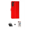 MARSİLYAN™- Galaxy S23 Plus Kılıf Siluet Işık Serisi - Siyah Hayalet Edge Cam Ekran Koruyucu + Kamera Lens Koruma Cam - SF