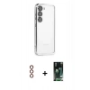 MARSİLYAN™- Galaxy S23 Plus Kılıf Vadi Minimal - Şeffaf 360 Full Body Arka Koruyucu + Metal Kamera Lens - KI