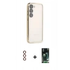 MARSİLYAN™- Galaxy S23 Plus Kılıf Vadi Minimal - Şeffaf 360 Full Body Arka Koruyucu + Metal Kamera Lens - KI