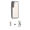 MARSİLYAN™- Galaxy S23 Plus Kılıf Vadi Minimal - Şeffaf Pasifik Cam Ekran Koruyucu + Metal Kamera Lens - KI