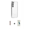 MARSİLYAN™- Galaxy S23 Plus Kılıf Vadi Minimal - Şeffaf Pasifik Cam Ekran Koruyucu + Metal Kamera Lens - KI