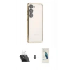 MARSİLYAN™- Galaxy S23 Plus Kılıf Vadi Minimal - Şeffaf Pasifik Cam Ekran Koruyucu + Kamera Lens Koruma Cam - SF