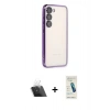 MARSİLYAN™- Galaxy S23 Plus Kılıf Vadi Minimal - Şeffaf Pasifik Cam Ekran Koruyucu + Kamera Lens Koruma Cam - SF