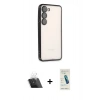 MARSİLYAN™- Galaxy S23 Plus Kılıf Vadi Minimal - Şeffaf Pasifik Cam Ekran Koruyucu + Kamera Lens Koruma Cam - SF