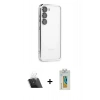 MARSİLYAN™- Galaxy S23 Plus Kılıf Vadi Minimal - Şeffaf Polymer Nano Ekran Koruyucu + Kamera Lens Koruma Cam - SF