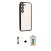 MARSİLYAN™- Galaxy S23 Plus Kılıf Vadi Minimal - Şeffaf Polymer Nano Ekran Koruyucu + Metal Kamera Lens - KI