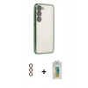 MARSİLYAN™- Galaxy S23 Plus Kılıf Vadi Minimal - Şeffaf Polymer Nano Ekran Koruyucu + Metal Kamera Lens - KI