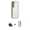 MARSİLYAN™- Galaxy S23 Plus Kılıf Vadi Minimal - Siyah 20D Premium Cam Ekran Koruyucu + Kamera Lens Koruma Cam - SF