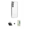 MARSİLYAN™- Galaxy S23 Plus Kılıf Vadi Minimal - Siyah 20D Premium Cam Ekran Koruyucu + Kamera Lens Koruma Cam - SF