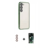 MARSİLYAN™- Galaxy S23 Plus Kılıf Vadi Minimal - Siyah 360 Mat Full Body Arka Koruyucu + Metal Kamera Lens - KI