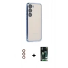 MARSİLYAN™- Galaxy S23 Plus Kılıf Vadi Minimal - Siyah 360 Mat Full Body Arka Koruyucu + Metal Kamera Lens - KI