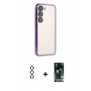 MARSİLYAN™- Galaxy S23 Plus Kılıf Vadi Minimal - Siyah 360 Mat Full Body Arka Koruyucu + Metal Kamera Lens - KI