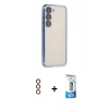 MARSİLYAN™- Galaxy S23 Plus Kılıf Vadi Minimal - Siyah 5D Eko Cam Ekran Koruyucu + Metal Kamera Lens - KI