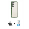 MARSİLYAN™- Galaxy S23 Plus Kılıf Vadi Minimal - Siyah 5D Eko Cam Ekran Koruyucu + Şeffaf Kamera Lens Koruma Cam