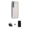MARSİLYAN™- Galaxy S23 Plus Kılıf Vadi Minimal - Siyah 6D Antistatik Mat Seramik Hayalet Nano Ekran Koruyucu + Kamera Lens Koruma Cam - SF