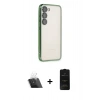 MARSİLYAN™- Galaxy S23 Plus Kılıf Vadi Minimal - Siyah 6D Antistatik Mat Seramik Hayalet Nano Ekran Koruyucu + Kamera Lens Koruma Cam - SF
