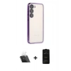 MARSİLYAN™- Galaxy S23 Plus Kılıf Vadi Minimal - Siyah 6D Antistatik Mat Seramik Hayalet Nano Ekran Koruyucu + Şeffaf Kamera Lens Koruma Cam
