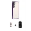 MARSİLYAN™- Galaxy S23 Plus Kılıf Vadi Minimal - Siyah 6D Antistatik Mat Seramik Hayalet Nano Ekran Koruyucu + Metal Kamera Lens - KI