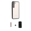 MARSİLYAN™- Galaxy S23 Plus Kılıf Vadi Minimal - Siyah 6D Antistatik Mat Seramik Hayalet Nano Ekran Koruyucu + Metal Kamera Lens - KI