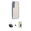 MARSİLYAN™- Galaxy S23 Plus Kılıf Vadi Minimal - Siyah 6D Mat Seramik Hayalet Nano Ekran Koruyucu + Kamera Lens Koruma Cam - SF