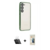 MARSİLYAN™- Galaxy S23 Plus Kılıf Vadi Minimal - Siyah 6D Mat Seramik Hayalet Nano Ekran Koruyucu + Kamera Lens Koruma Cam - SF