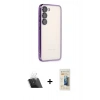 MARSİLYAN™- Galaxy S23 Plus Kılıf Vadi Minimal - Siyah 6D Mat Seramik Hayalet Nano Ekran Koruyucu + Şeffaf Kamera Lens Koruma Cam