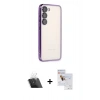 MARSİLYAN™- Galaxy S23 Plus Kılıf Vadi Minimal - Siyah Seramik Nano Ekran Koruyucu + Kamera Lens Koruma Cam - SF