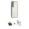 MARSİLYAN™- Galaxy S23 Plus Kılıf Vadi Minimal - Siyah Seramik Nano Ekran Koruyucu + Kamera Lens Koruma Cam - SF