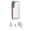 MARSİLYAN™- Galaxy S23 Plus Kılıf Vadi Minimal - Siyah Seramik Nano Ekran Koruyucu + Metal Kamera Lens - KI