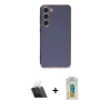 MARSİLYAN™- Galaxy S23 Plus Kılıf Yankı Serisi - Şeffaf Polymer Nano Ekran Koruyucu + Kamera Lens Koruma Cam - SF