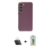 MARSİLYAN™- Galaxy S23 Plus Kılıf Yankı Serisi - Şeffaf Polymer Nano Ekran Koruyucu + Şeffaf Kamera Lens Koruma Cam