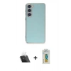 MARSİLYAN™- Galaxy S23 Plus Kılıf Yankı Serisi - Şeffaf Polymer Nano Ekran Koruyucu + Şeffaf Kamera Lens Koruma Cam