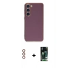 MARSİLYAN™- Galaxy S23 Plus Kılıf Yankı Serisi - Siyah 360 Mat Full Body Arka Koruyucu + Metal Kamera Lens - KI