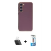 MARSİLYAN™- Galaxy S23 Plus Kılıf Yankı Serisi - Siyah 5D Eko Cam Ekran Koruyucu + Kamera Lens Koruma Cam - SF