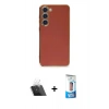 MARSİLYAN™- Galaxy S23 Plus Kılıf Yankı Serisi - Siyah 5D Eko Cam Ekran Koruyucu + Kamera Lens Koruma Cam - SF