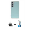 MARSİLYAN™- Galaxy S23 Plus Kılıf Yankı Serisi - Siyah 5D Eko Cam Ekran Koruyucu + Kamera Lens Koruma Cam - SF