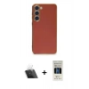 MARSİLYAN™- Galaxy S23 Plus Kılıf Yankı Serisi - Siyah 5D Hayalet Cam Ekran Koruyucu + Kamera Lens Koruma Cam - SF
