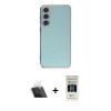 MARSİLYAN™- Galaxy S23 Plus Kılıf Yankı Serisi - Siyah 5D Hayalet Cam Ekran Koruyucu + Kamera Lens Koruma Cam - SF